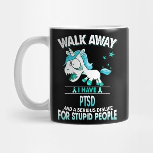 funny ptsd grumpy unicorn warrior Mug